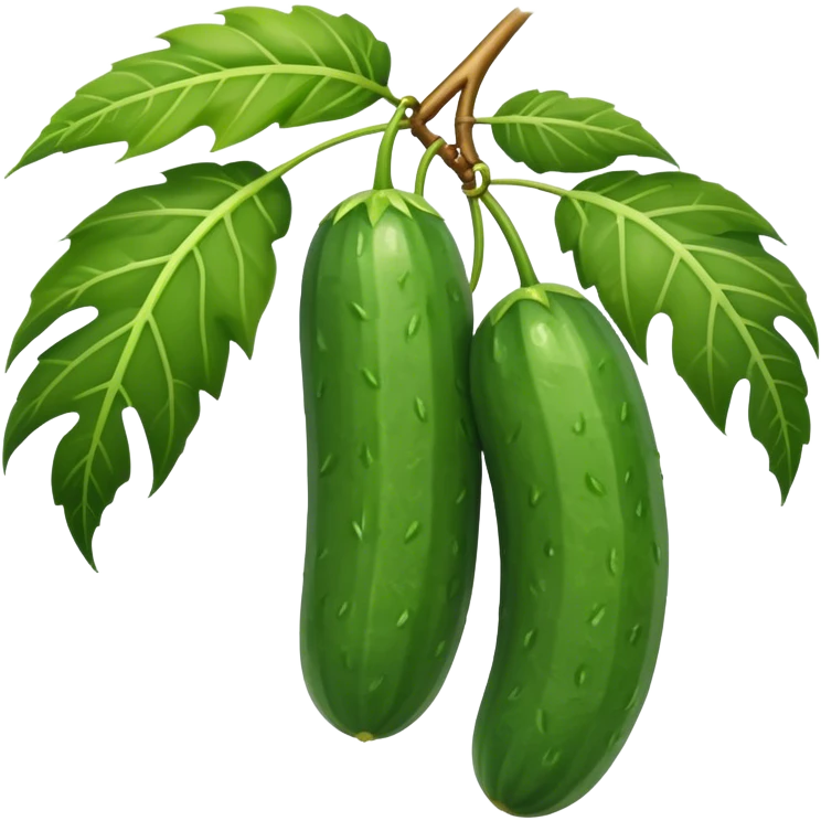 cucumber hangs on a palm branch emoji