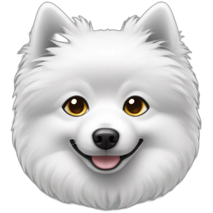 Black White small spitz head emoji