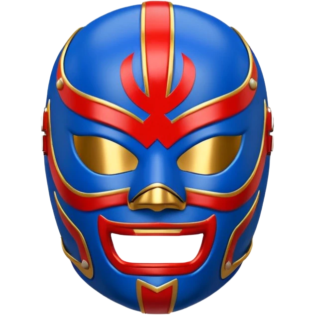 haz un luchador de lucha libre, solo la mascara azul con detalles rojos emoji