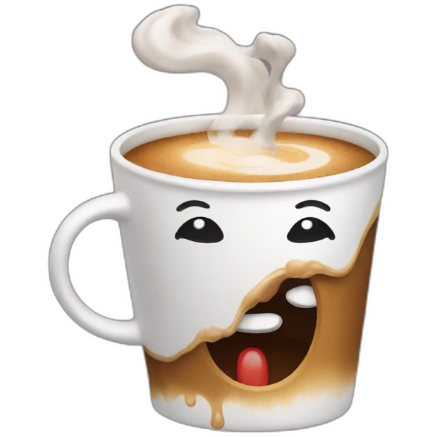 coffee cup oveflowing emoji