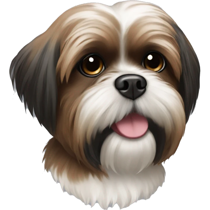 Brown and black shih tzu emoji