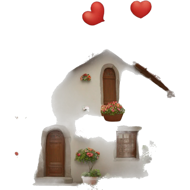 Casa con flores rojas emoji