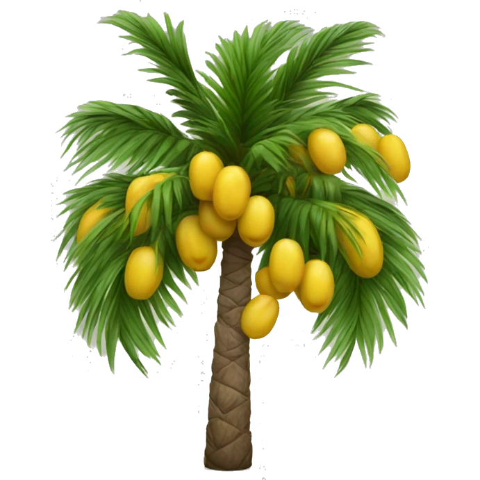 Realistic palm tree with yellow dates emoji