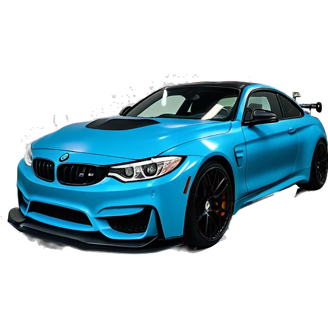 Yas marina blue M4 competition with a wrap that says KLIPZ on it  emoji