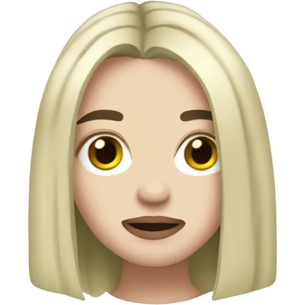 Billie Eilish with dark hair emoji
