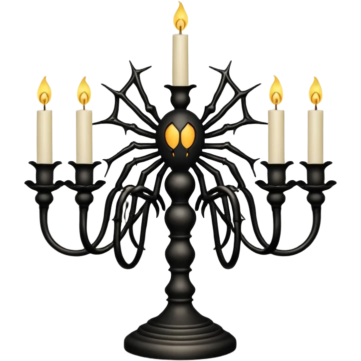 Creepy candelabra with spiders webs on it  emoji