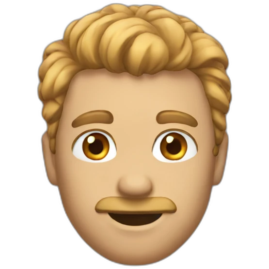 man with comma hair emoji