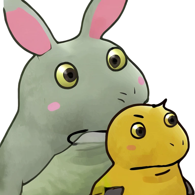 Easter bunny and chick  emoji
