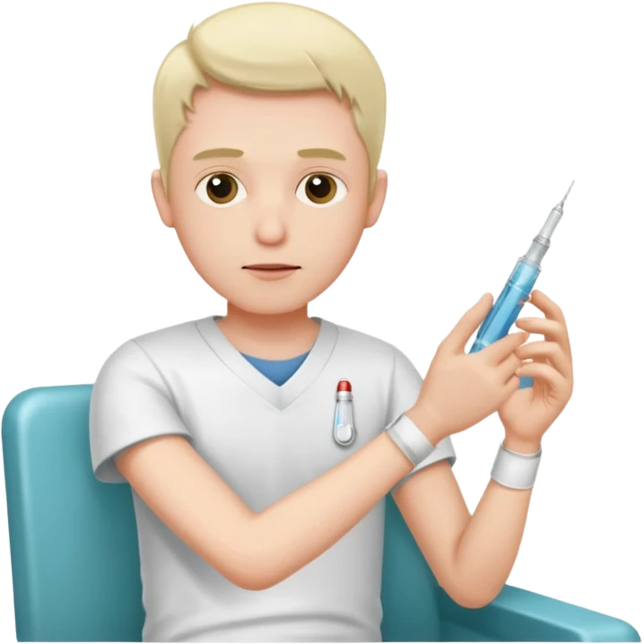 sick man getting syringe shot arm emoji