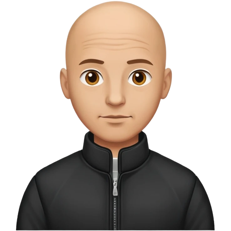 bald guy in black jacket emoji