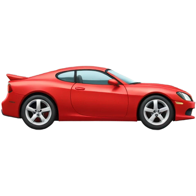 Red car with huge rims  emoji