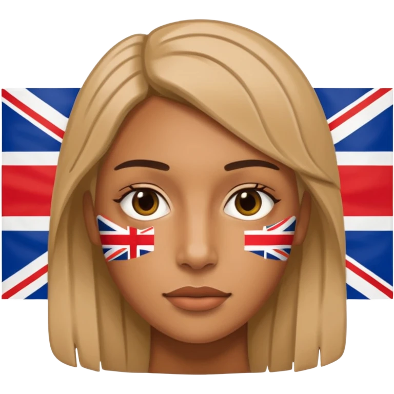 half of a human face mixed with uk flag accurate emoji