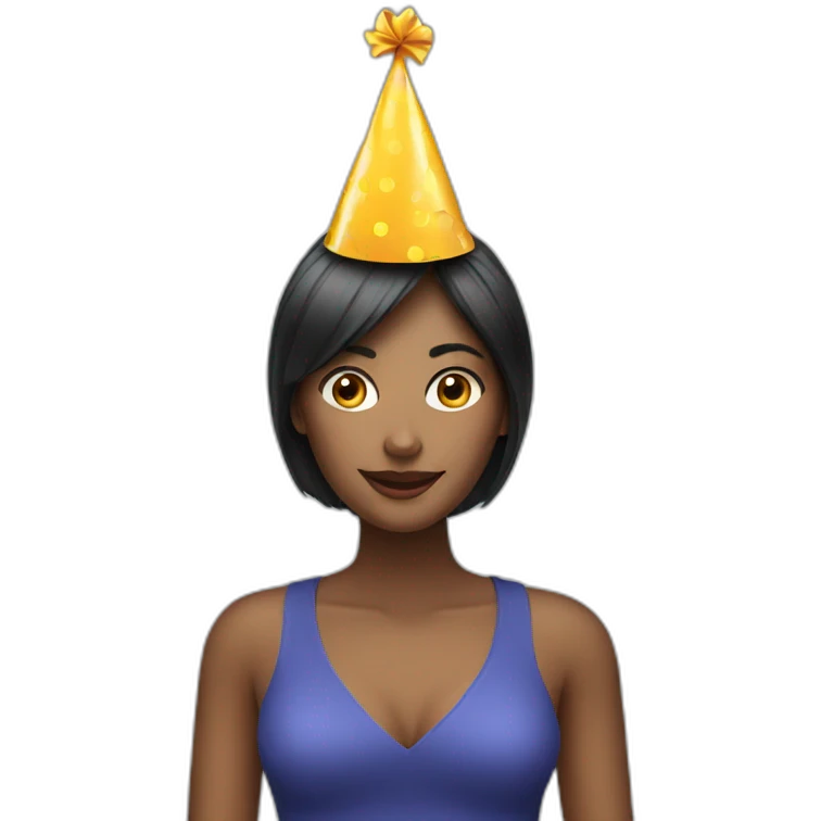 woman with party hat emoji
