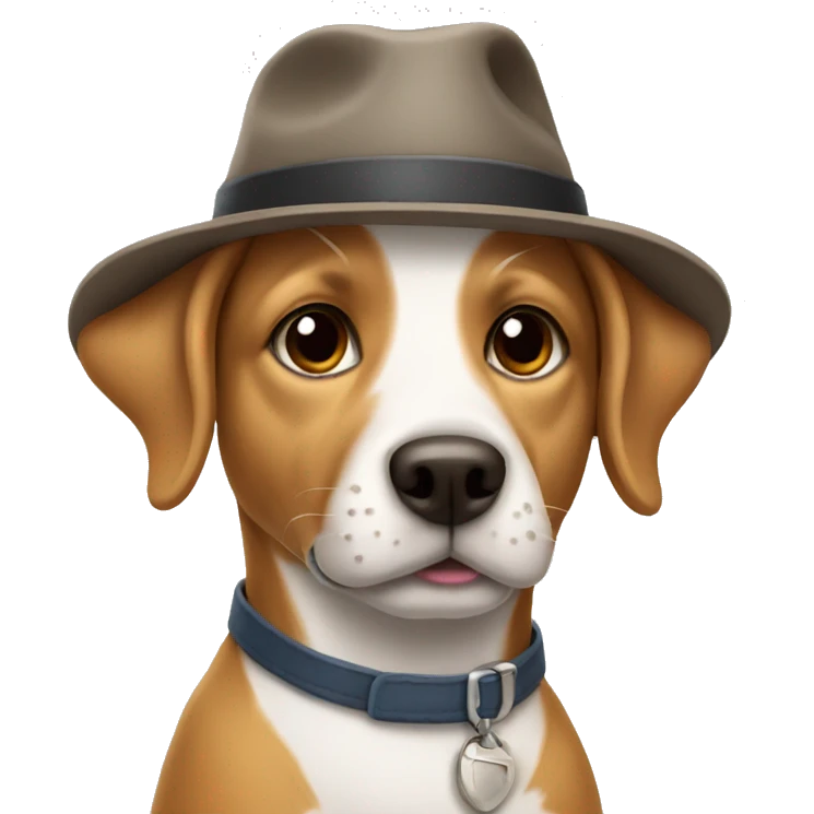 Dog wearing a hat emoji