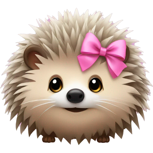 hedgehog with a pink bow emoji