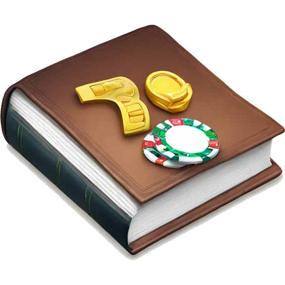 A book showing the letters RG Evaluation and a chip from a casino  emoji