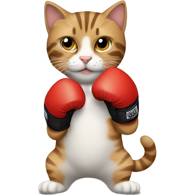 light brown tabby cat boxing gloves  emoji