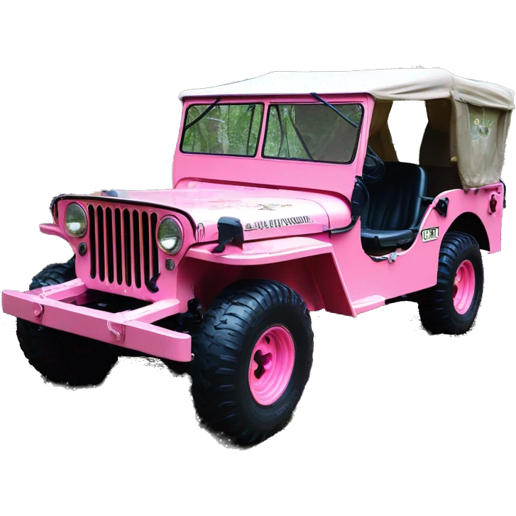 Full size jungle tour 1942 Willy’s pearly pink jeep crawler with installed winch  emoji