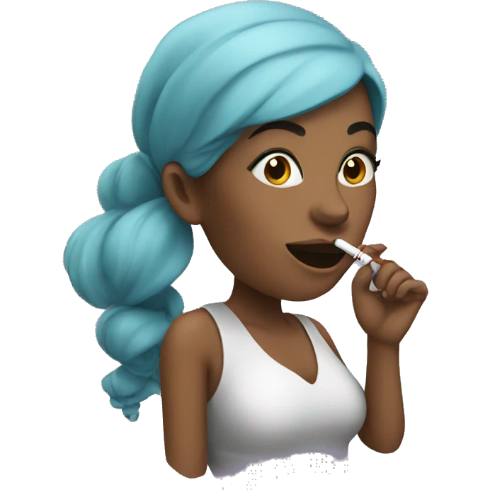 woman with a vape smoke emoji