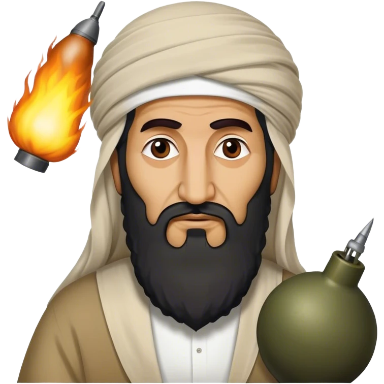 Osama bin Laden with bomb emoji