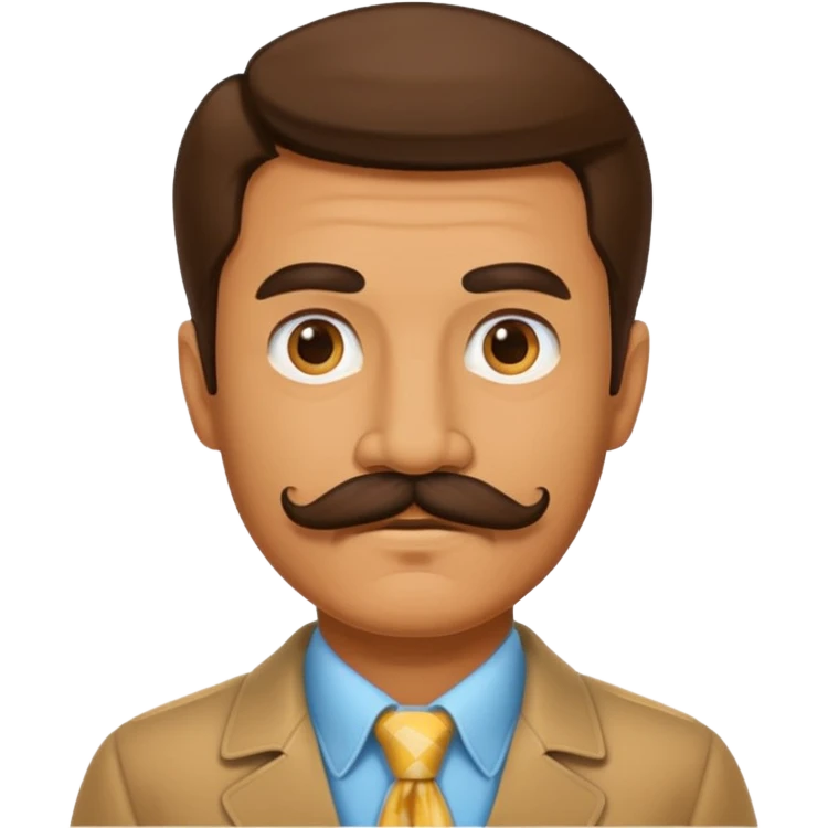 Retro 70s man face emoji
