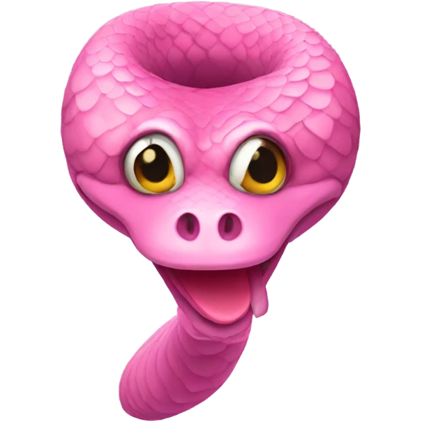 Snake with a pink bow on his head emoji