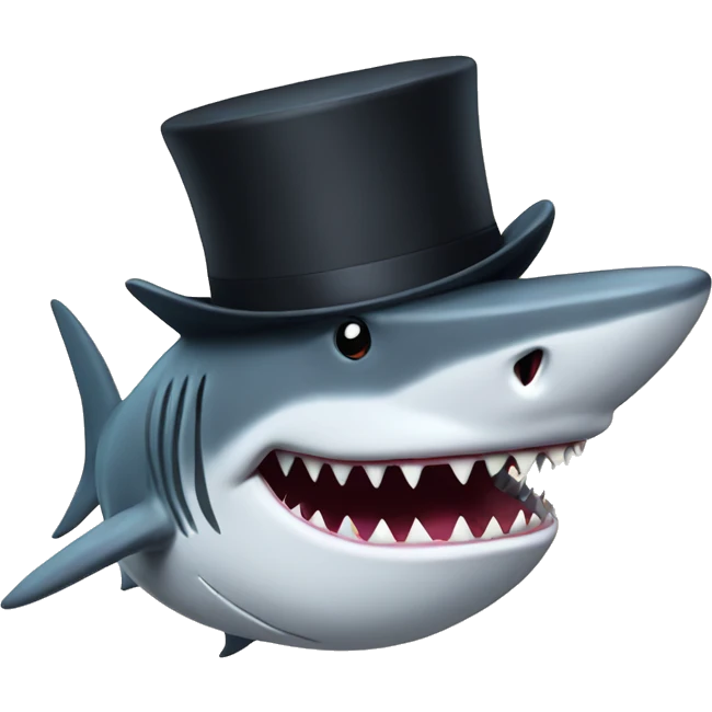 Shark with a top hat  emoji