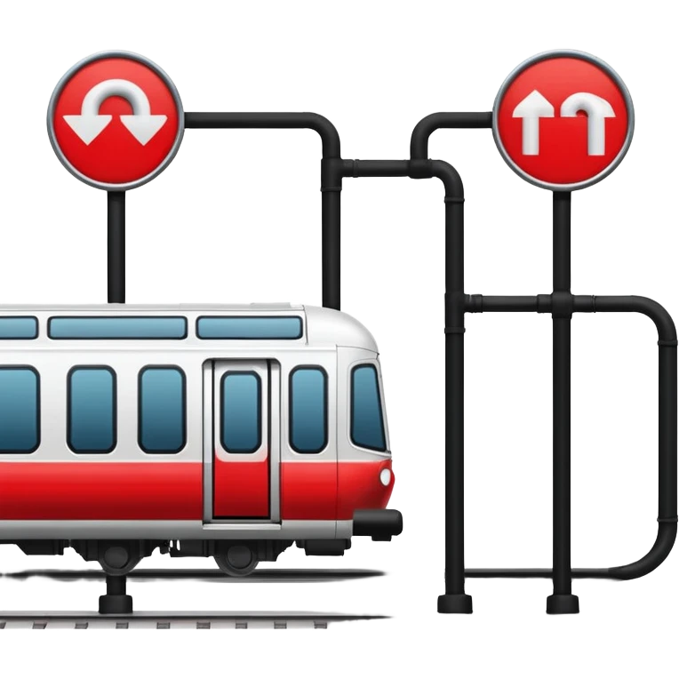 Map Panel – red route diagram, Subway Sign. emoji