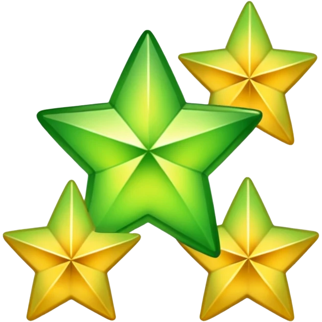 stars with golden and green colours emoji