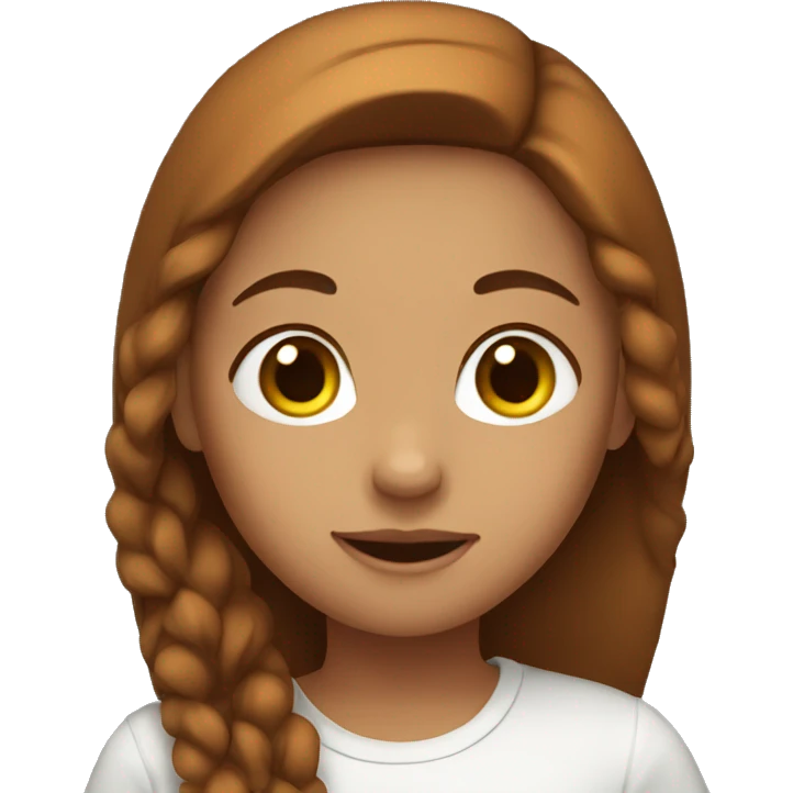 Girl with brown hear emoji