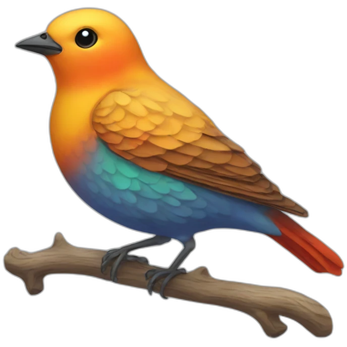 Round-seven-colored bird emoji