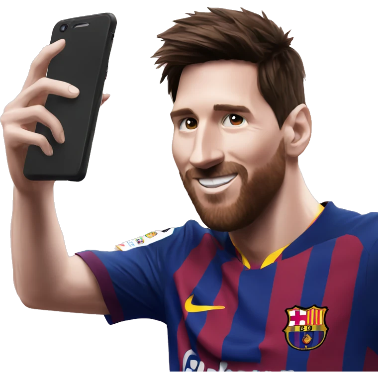 Messi taking a selfie emoji