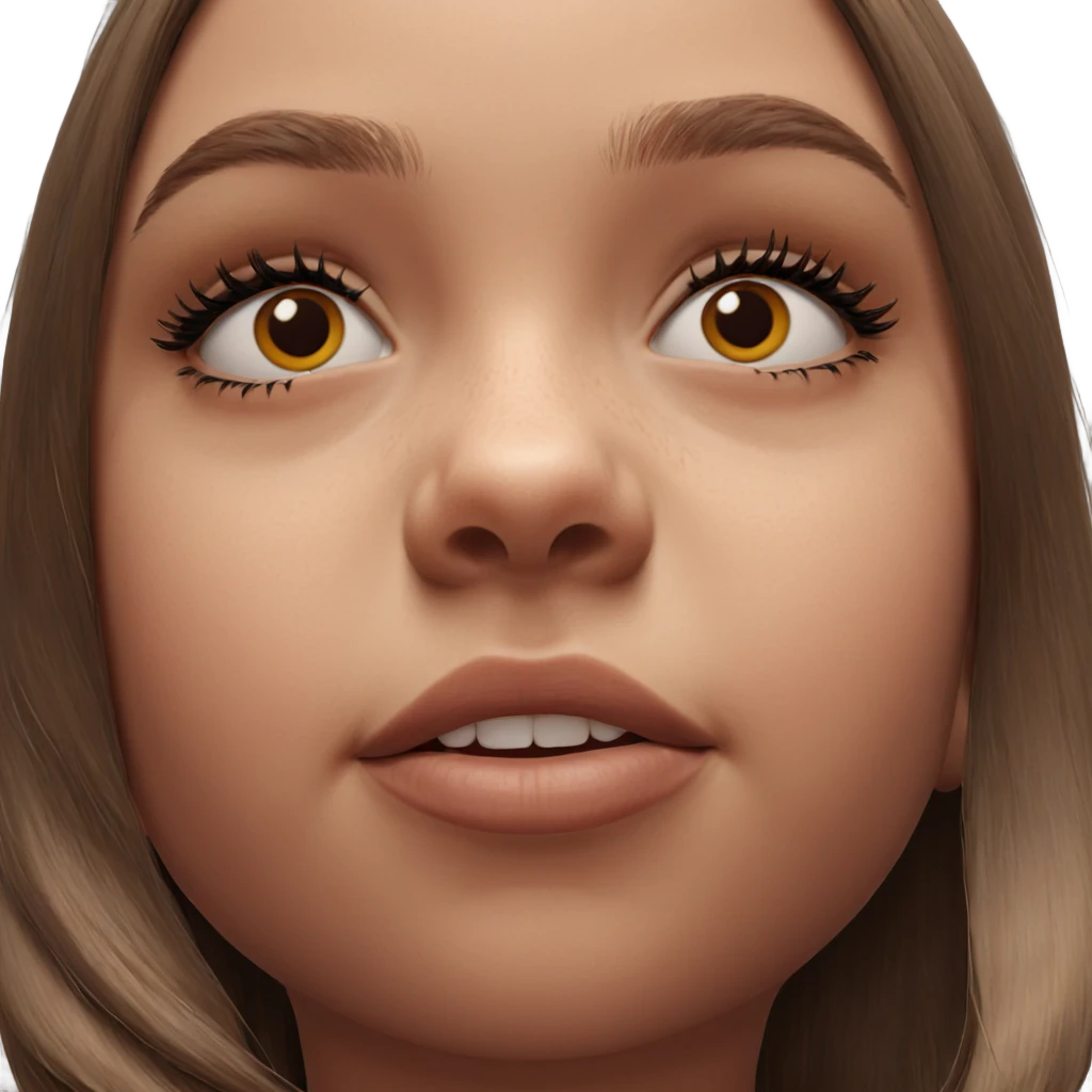 realistic portrait of brown-haired girl emoji