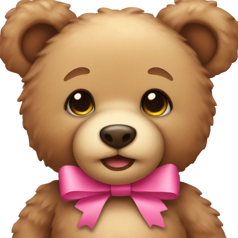Teddy bear with a pink bow  emoji