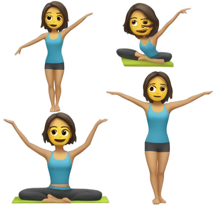 Chica haciendo pilates emoji