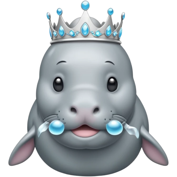 a manatee with a princess tiara emoji