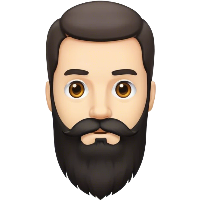 homem branco de barba grande preta emoji