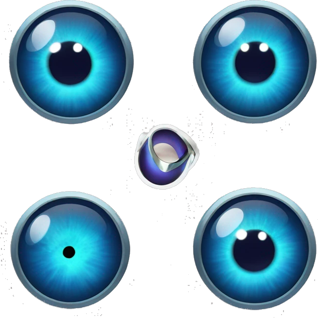 blue evil eye planet with rings emoji
