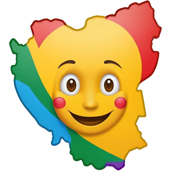 Ethiopian map with a smiling face emoji