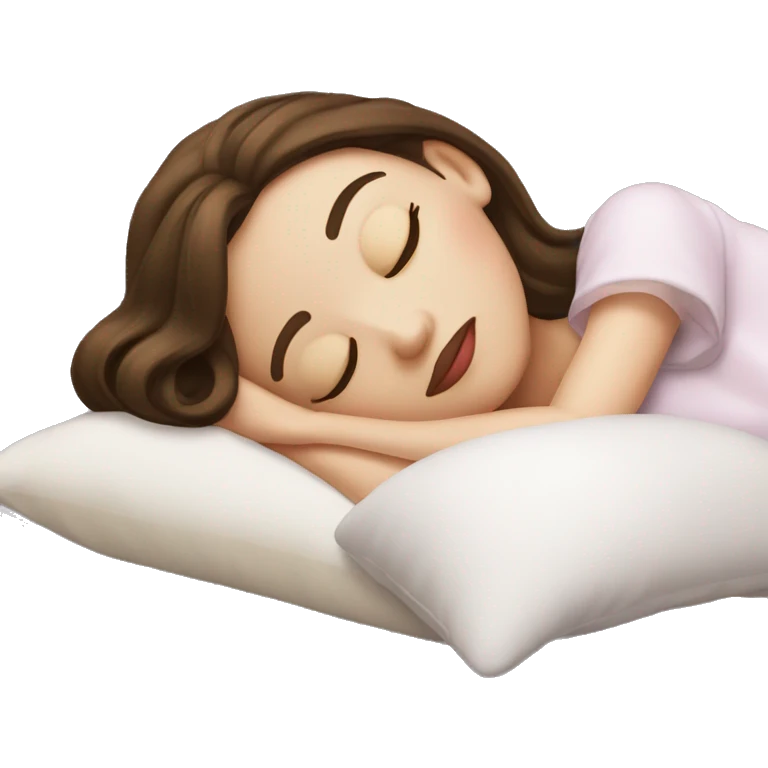 sleeping beauty brunette white girl with a silk pillow emoji