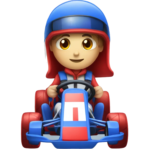 Blue red and white kart emoji