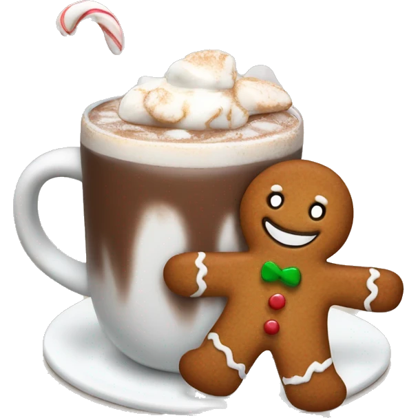 Gingerbread man drinking hot chocolate emoji