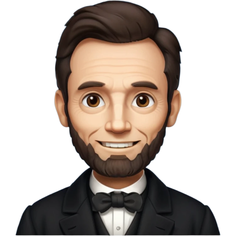Illustrate Abraham Lincoln with  beard & classic black coat emoji