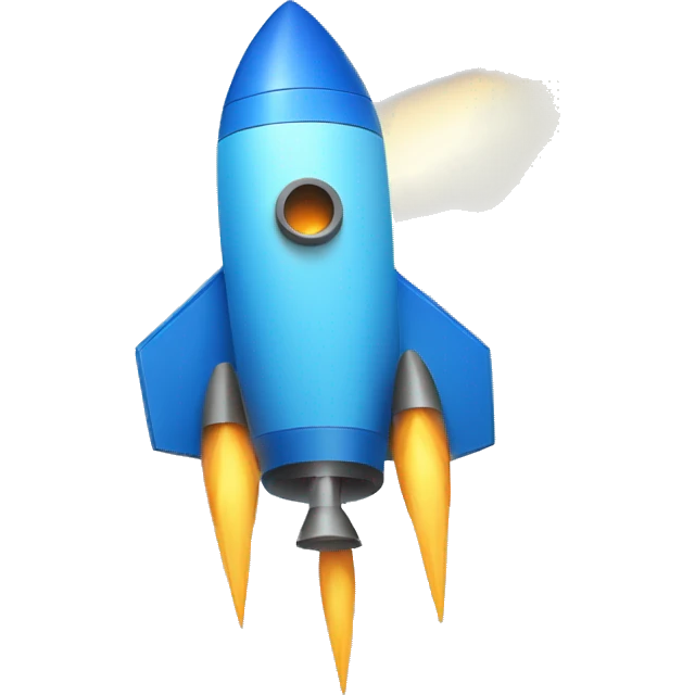 messagebird blue rocket launching diagonal emoji