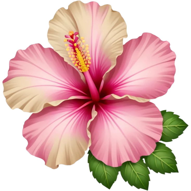 un jolie hibiscus au couleur rose et beige pastel emoji