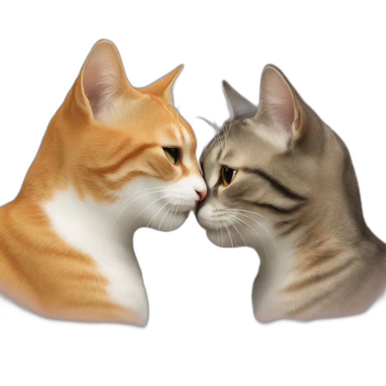 Two cats kissing emoji