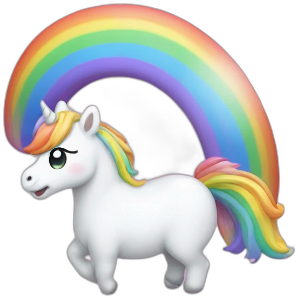 Licorne qui fais caca un arc en ciel emoji