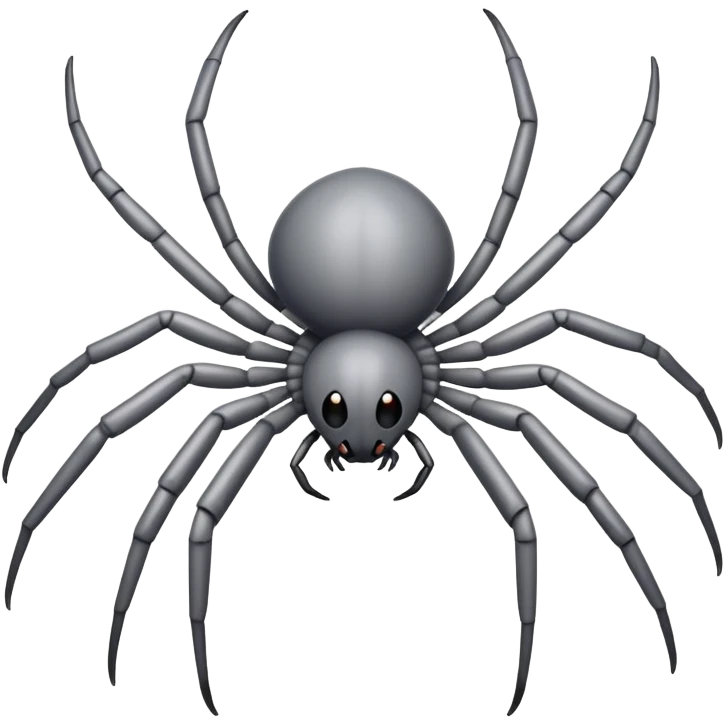 completely gray spider, all gray spider with eight legs emoji