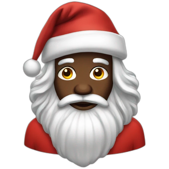black santa with long hair emoji