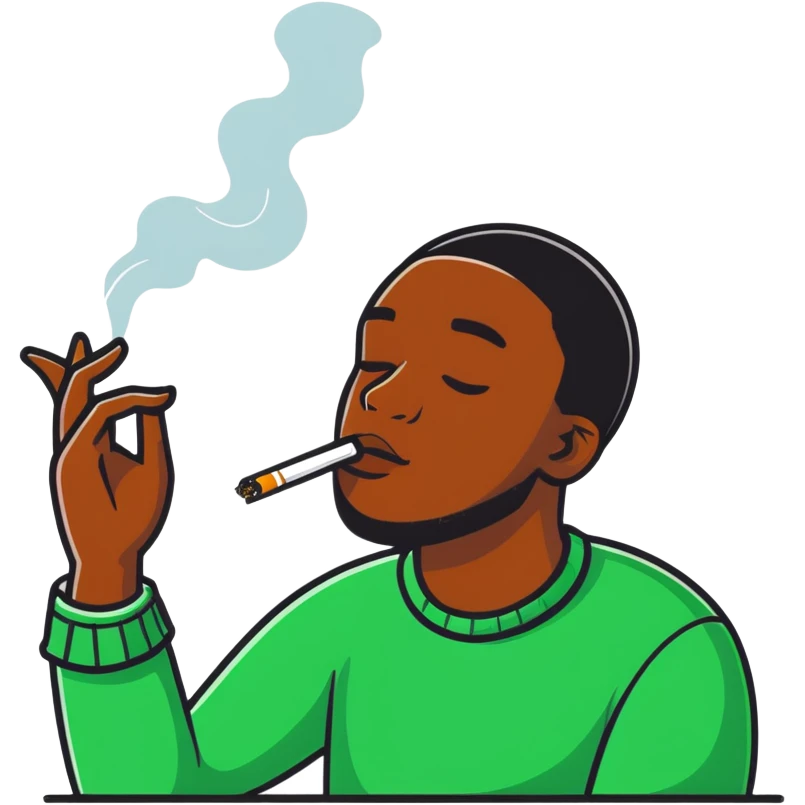 Black dude smoking weed emoji